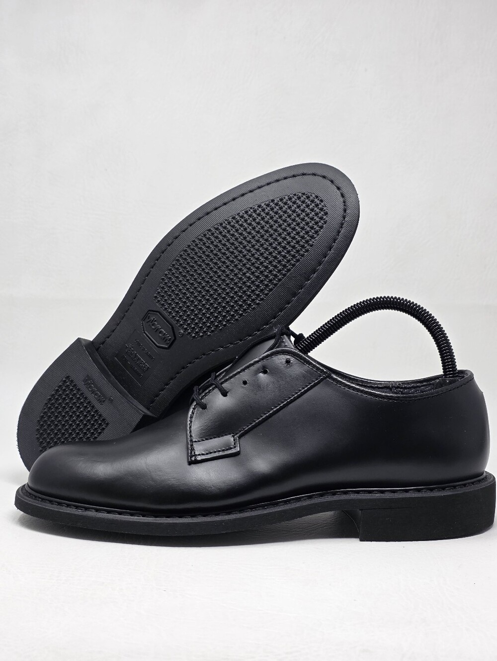 Bates Mens Size 7.5 D Leather Uniform Oxford Dress Shoes 00968 Vibram Soles